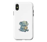 Cute Baby Elephant Reading Map Travel Adventure Explorer Case for iPhone X/XS