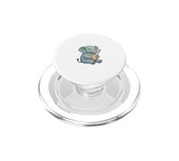 Cute Baby Elephant Reading Map Travel Adventure Explorer PopSockets PopGrip for MagSafe