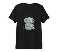 Cute Baby Elephant Reading Map Travel Adventure Explorer Premium T-Shirt