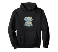 Cute Baby Elephant Reading Map Travel Adventure Explorer Pullover Hoodie