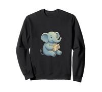 Cute Baby Elephant Reading Map Travel Adventure Explorer Sweatshirt
