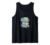 Cute Baby Elephant Reading Map Travel Adventure Explorer Tank Top