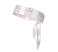 Cute Baby Elephant Sleeping Pink Moon Unisex Sports Head Tie - Double-Sided, Moisture-Wicking Workout Headband, Adjustable Knotted Band for Running, Yoga & Gym