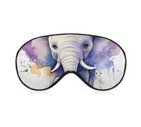Cute Baby Elephant Watercolor Eye Mask, Side Sleeping Mask Light Blindfold Sleeping Mask Nose Pad and Elastic Band for Children Women and Men