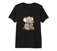 Cute Baby Elephant with Backpack Hiking School Adventure Premium T-Shirt