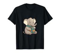 Cute Baby Elephant with Backpack Hiking School Adventure T-Shirt