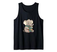 Cute Baby Elephant with Backpack Hiking School Adventure Tank Top