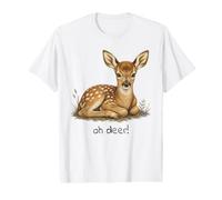 Cute Baby Fawn Oh A Deer Pun Meme Design Forest Animal Lover Value Graphic T-Shirt