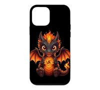Cute Baby Fire Dragon Chibi Flame Black Orange Fantasy Case for iPhone 12 mini