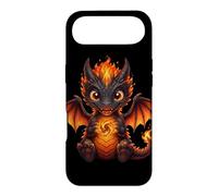 Cute Baby Fire Dragon Chibi Flame Black Orange Fantasy Case for iPhone Air