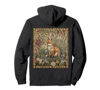 Cute Baby Fox in Old Fashioned English Garden Pullover Hoodie