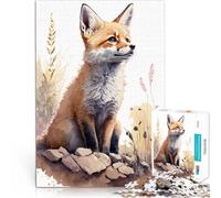Cute Baby Fox PaintingJigsaw Puzzles 1000 Pieces for teenagers Educational Games DIY Toys Artists Collection, Fine Art 38x26cm