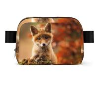 Cute Baby Fox Print Square Bumbag Fanny Pack for Men Women Adjustable Belt Bag Waterproof Cross Body Bag Chest Bag