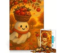 Cute Baby Ghost in Autumn 1000 Piece Jigsaw Puzzles for Adults Jigsaw Creative Play High Def Print Real Challenge Birthday Art Gift (38x26cm)
