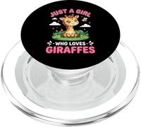 Cute Baby Giraffe And Bee Just A Girl Giraffe PopSockets PopGrip for MagSafe