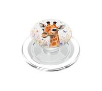 Cute Baby Giraffe Butterfly Pastel Floral Watercolor PopSockets PopGrip for MagSafe