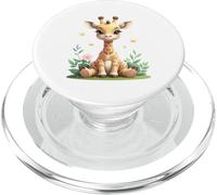 Cute Baby Giraffe Floral Animal Illustration PopSockets PopGrip for MagSafe