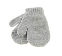 Cute Baby Girls Boys Gender Neutral Toddler Babies Childrens Kids Warm Winter Knit Knitted Magic Stay On Mitts Outdoor Autumn Shower Christmas Gift Fluffy Mittens Gloves 0 3 Months (Newborn Grey)