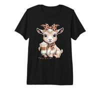 Cute Baby Goat Coffee Latte Kawaii Animal Lover Premium T-Shirt