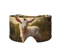 Cute Baby Goat Headband Sleep Mask and Earmuffs Unisex 27 x 4.3 Inch for Indoor Outdoor Travel Yoga Adjustable Comfort Eye and Earmuffs