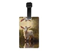 Cute Baby Goat Printed Anti-Lost Luggage Tags Luggage Tags Suitable for Suitcases Backpacks and Golf Bags