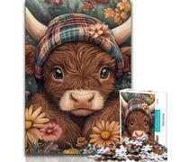Cute Baby Highland Cow JigsawPuzzle 1000 Pieces for Teenagers,Challenging Game And Family Play Wall Decoration Unique Birthday And Xmas Gifts (38x26cm)