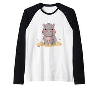 Cute Baby Hippo Pygmy Raglan Baseball Tee
