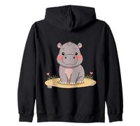Cute Baby Hippo Pygmy Zip Hoodie