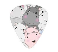 Cute Baby Hippos,12 Pcs Guitar Pick,3 Different Thickness Plectrums for Acoustic Guitar Bass Ukulele (0.46mm 0.96mm 0.71mm)