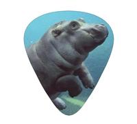 Cute Baby Hippos Guitar Plectrums, 12 Pcs Lightweight Guitar Plectrums, 0.46mm/0.71mm/0.96mm Thickness For Acoustic Guitar Acoustic Electric Guitar Ukulele Bass