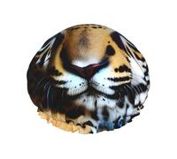 Cute Baby Jaguar 1 Piece Shower Cap with Elastic Printing Reusable for Long and Short Hair, Double Layer Hair Cap