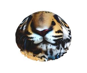 Cute Baby Jaguar 1 Piece Shower Cap with Elastic Printing Reusable for Long and Short Hair, Double Layer Hair Cap