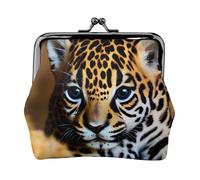 Cute Baby Jaguar 1 print Cute Buckle Coin Purses Vintage Pouch Kiss lock Change Purse Wallets for Women Fashion, Black, One Size, Vintage