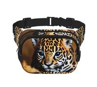 Cute Baby Jaguar 1 Print Men and Women Square Double Layer Waist Bag Workout Crossbody Travel Waist Bag, Black, One Size
