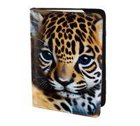 Cute Baby Jaguar 1 print Travel Wallet Passport Holder Case for Family Leather Passport Cover for Men Women, Black, One Size