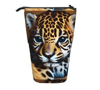 Cute Baby Jaguar 1 Standing Pencil Case,Cute Stand Up Pen Pouch,Portable Pencils Holder,For Office Supplies