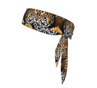 Cute Baby Jaguar Elastic Head Tie Headband, Running Tennis Sports Workout Karate Sweatband for Men and Women