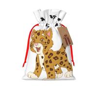 Cute Baby Jaguar Gift Bag with Handles and tag, Holiday Decoration, for Christmas, Birthday, Wedding - (M)