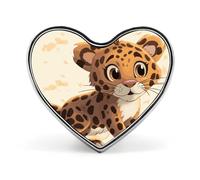 Cute Baby Jaguar Heart Brooch Lightweight Aluminum Alloy Lapel Pin Personalized Decoration Love Hearted Brooch Fashion Clothes Accessories Heart Pins for Women Men
