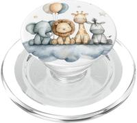 Cute Baby Jungle Animals Balloons Cloud Kids PopSockets PopGrip for MagSafe