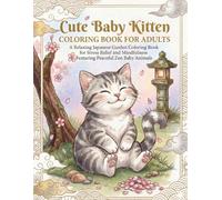 Cute Baby Kitten Coloring Book for Adults: A Relaxing Japanese Garden Coloring Book for Stress Relief and Mindfulness Featuring Peaceful Zen Baby Animals
