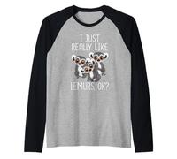 Cute Baby Lemur Monkey Lover Kids Lemur Raglan Baseball Tee