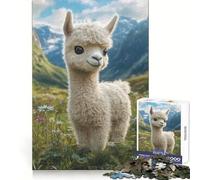 Cute Baby Llama in Meadow 1000 Piece Jigsaw Puzzles for Adults Jigsaw Creative Play High Def Print Real Challenge Birthday Art Gift (38x26cm)