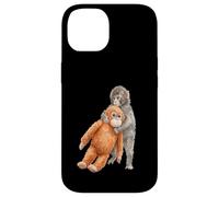 Cute Baby Macaque Monkey & Orangutan Stuffed Toy Watercolor Case for iPhone 14