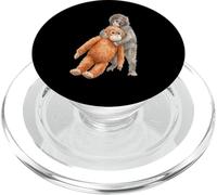 Cute Baby Macaque Monkey & Orangutan Stuffed Toy Watercolor PopSockets PopGrip for MagSafe