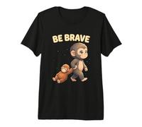 Cute Baby Monkey Be Brave Viral Meme Emotional Plush Premium T-Shirt