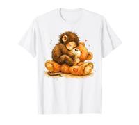 Cute Baby Monkey Hugging Bear Vintage Nursery Art T-Shirt