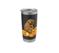 Cute Baby Monkey On Bear Vintage Nursery Art Stainless Steel Insulated Tumbler