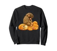Cute Baby Monkey On Bear Vintage Nursery Art Sweatshirt