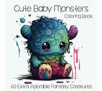 Cute Baby Monsters Coloring Book: 60 Extra Adorable Fantasy Creatures